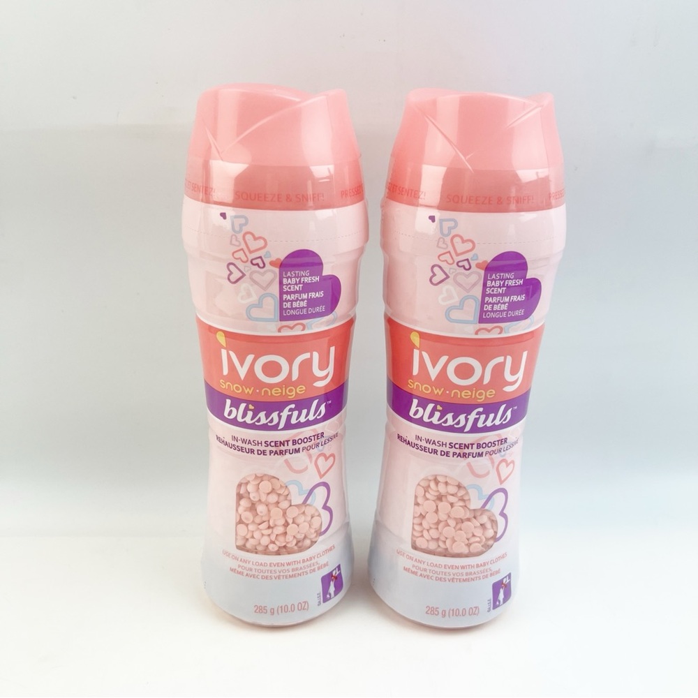 TWO Ivory Snow Blissfuls In-Wash Laundry Scent Booster Beads Baby Fresh Scent